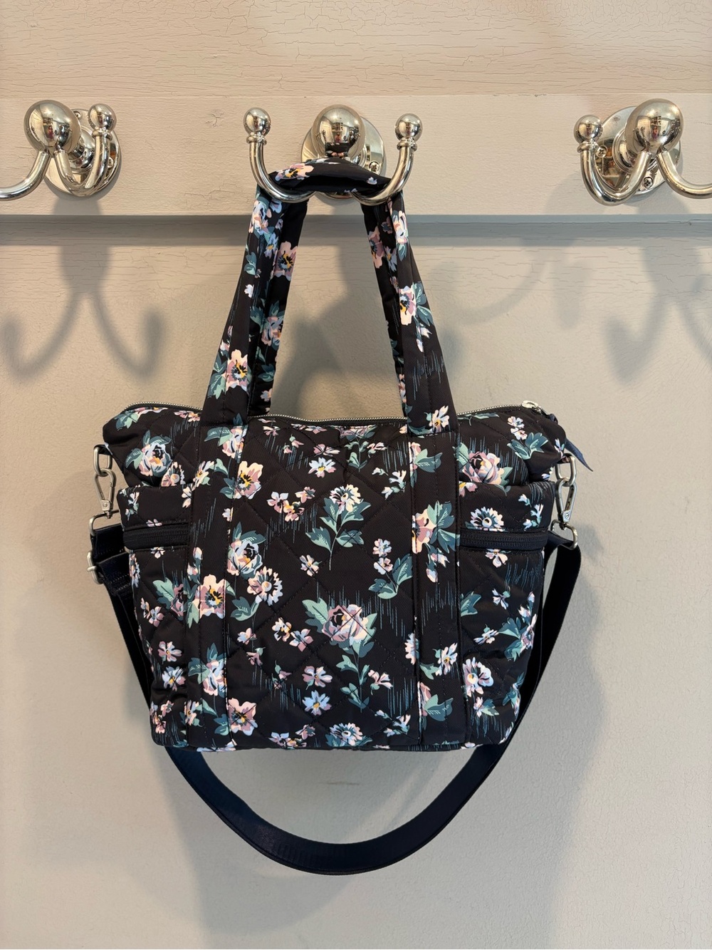 Vera Bradley Navy Garden Multi-Strap Tote